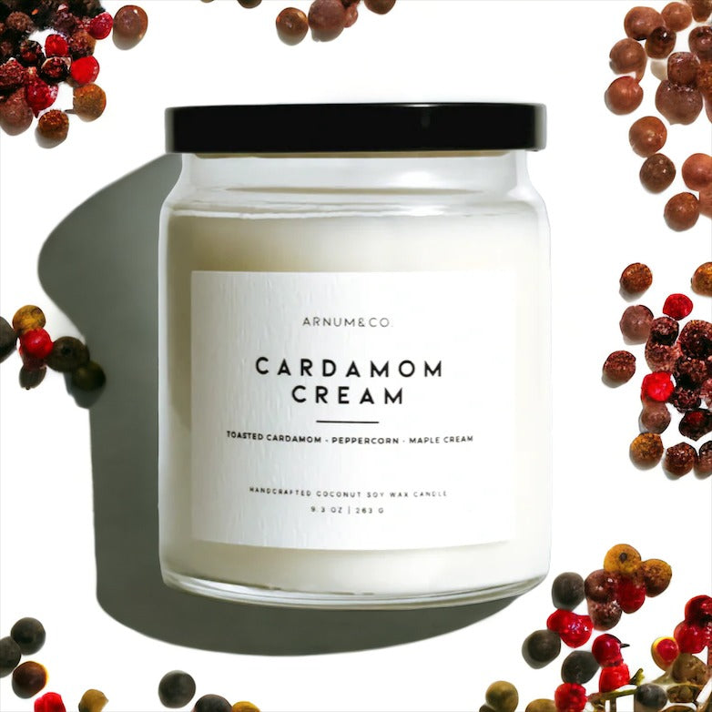 cardamom maple cream wooden wick soy wax candle