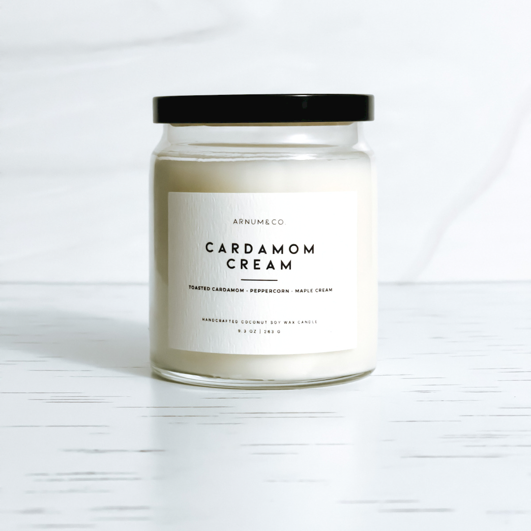 cardamom cream candle wooden wick candle